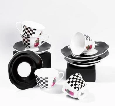 Tantitoni White And Black 6 Kişilik Kahve Fincan Takımı - 2