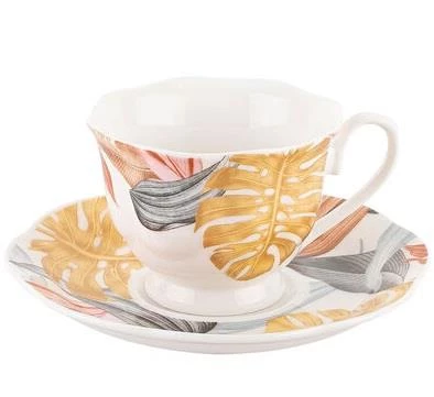 Tantitoni Gold Leaves 2 Kişilik Kahve Fincan Takımı - 2