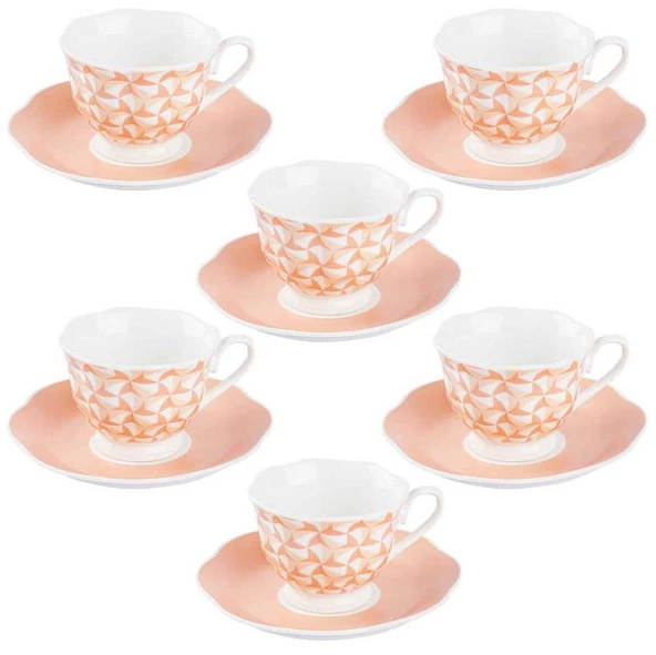 Tantitoni Pink Wind 6 Kişilik Kahve Fincan Takımı