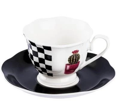 Tantitoni White And Black 6 Kişilik Kahve Fincan Takımı - 3