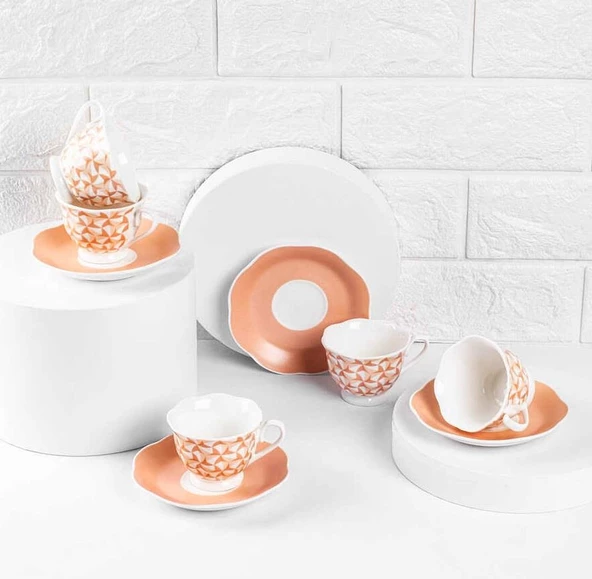 Tantitoni Pink Wind 6 Kişilik Kahve Fincan Takımı - 2