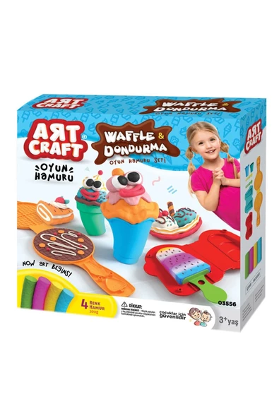 Waffle & Dondurma Hamur Seti (200 Gr.) - Oyun Hamuru Seti - Hamur Setleri - Hamur Kalıpları