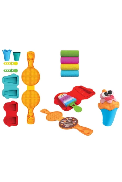 Waffle & Dondurma Hamur Seti (200 Gr.) - Oyun Hamuru Seti - Hamur Setleri - Hamur Kalıpları - 2