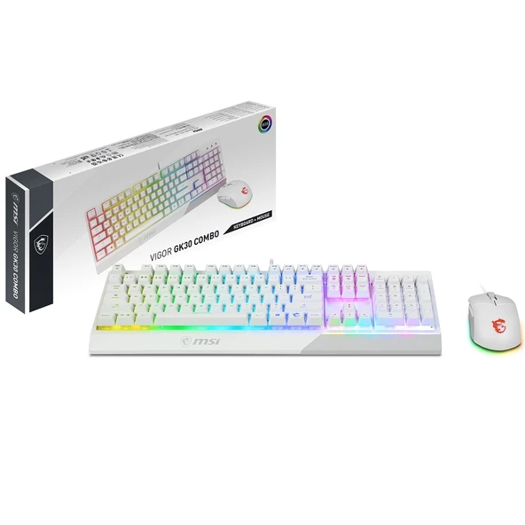 MSI GG VIGOR GK30 COMBO OYUNCU KLAVYE+MOUSE SET BEYAZ