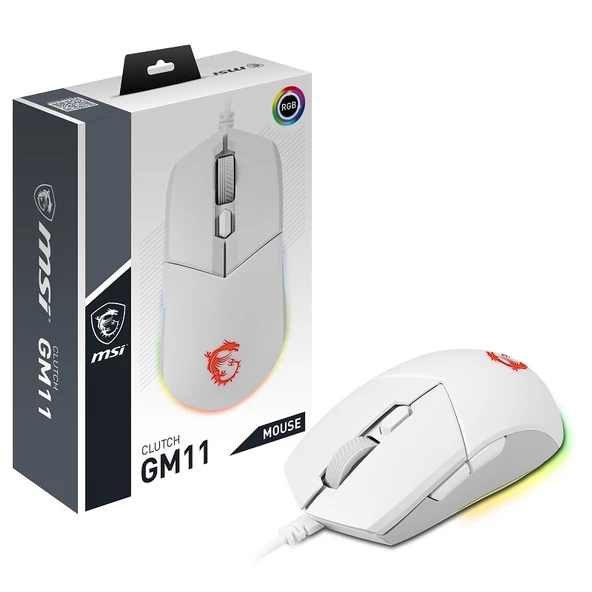 MSI GG CLUTCH GM11 5.000-DPI OYUNCU MOUSE BEYAZ