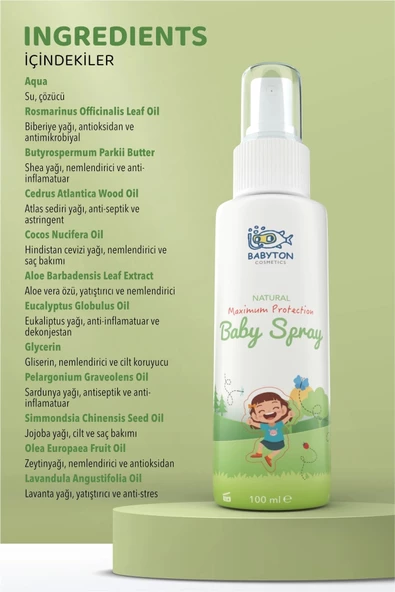 Babyton Organik Ve Doğal İçerikli Vücut Koruyucu Sprey - 2