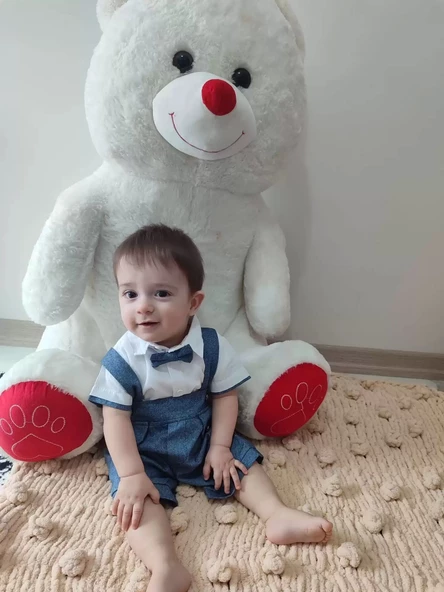 Papyonlu Gömlek 2li Erkek Bebek Salopet Takımı İndigo - 8