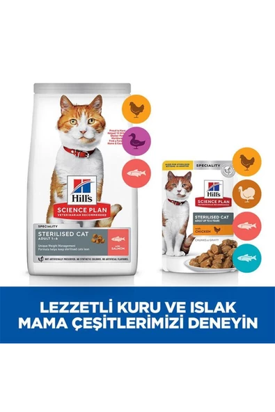 Hill's Somonlu Kısırlaştırılmış Yetişkin Kedi Maması 1.5kg - 6