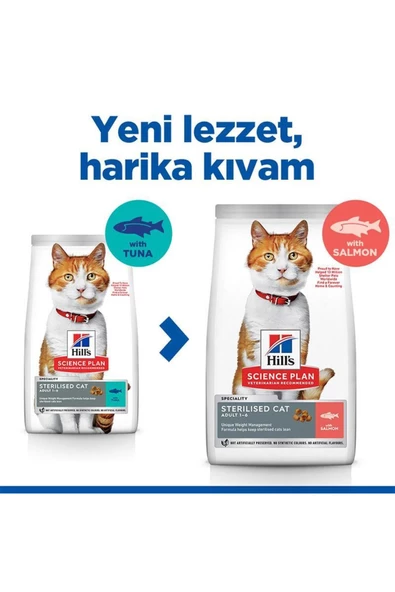 Hill's Somonlu Kısırlaştırılmış Yetişkin Kedi Maması 1.5kg - 3