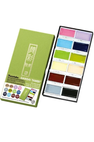 Zig Kuretake Gansai Tambi Japon Sulu Boya Pastel Renkler 12 Renk Mc20/12v-2 ürün görseli 1