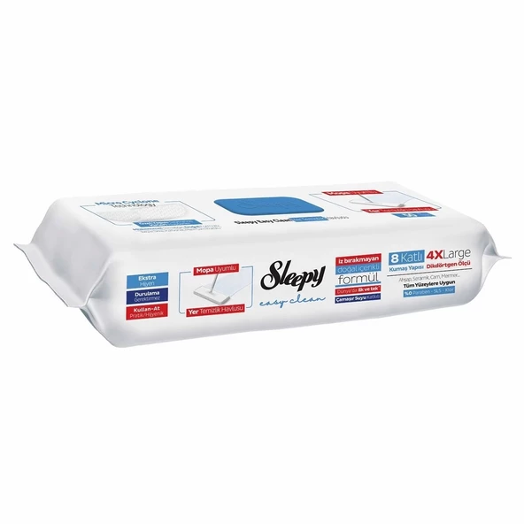 Sleepy Yer Temizlik Havlusu Mop Uyumlu 50 Adet Çamaşır Suyu - 3