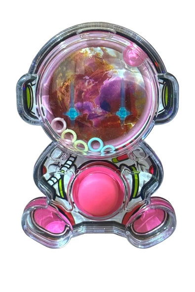 Su Atarisi Suda Halka Geçirme Oyunu ASTRONOT Şeklinde PEMBE