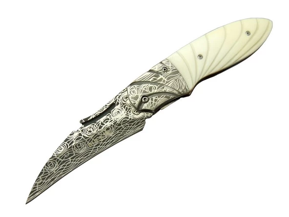 Buck Knives DMS BK-3208 Carves Damascus Kamp Çakı 23 cm - Kılıflı, Kutulu