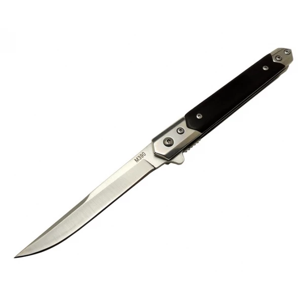 ZBR M390 1-36 Siyah Kamp Çakı 21cm - Yarı Otomatik, Siyah Sap, Kılıflı