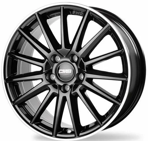 CMS-1264-05 6.0x15"-4x100 ET46 54.1 Diamond Rim Black Gloss Jant (4 Adet) - 1