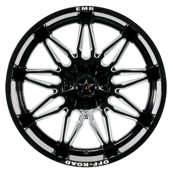 EMR-633-02 12.0x20" -6x139.7 ET-44 106.1 Glossy Black Milling Jant (4 Adet) - 2