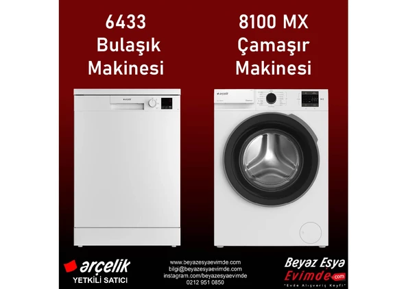 Arçelik Star Plus Paket 2'li Set (6444 Bulaşık/ 9100 dmx Çamaşır)