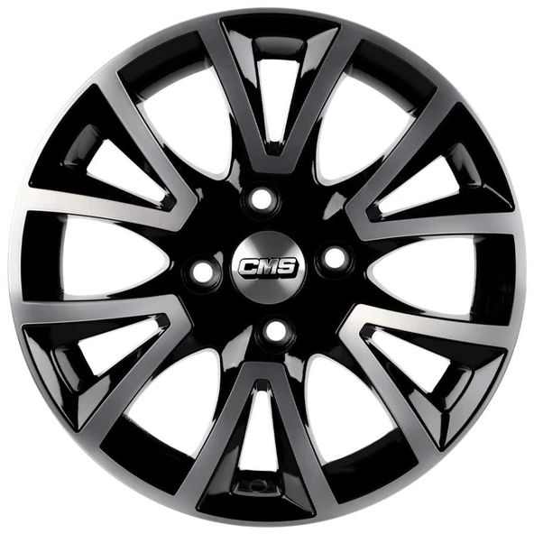 CMS-832-02 6.5x15" -4x108 ET20 65.1 Diamond Black Gloss Jant (4 Adet) - 2