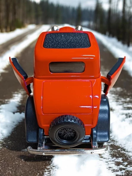 Nostaljik Klasik Metal Çek Bırak Araba Kapılar Açılır Kırmızı ( 1/36 Ölçek ) - 5