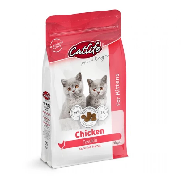 CLFD07-Catlife Tavuklu Yavru Kedi Maması 1 Kg