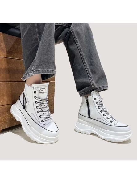 GUJA 24K345-4 YÜKSEK TABAN HAFİF KADIN SNEAKERS BOT - 5