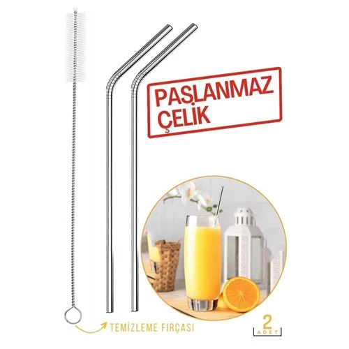 ModaCar Çelik Pipet Seti Pierre Design