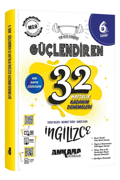 6. Sınıf Güçlendiren 32 Haftalık İngilizce Kazanım Denemeleri