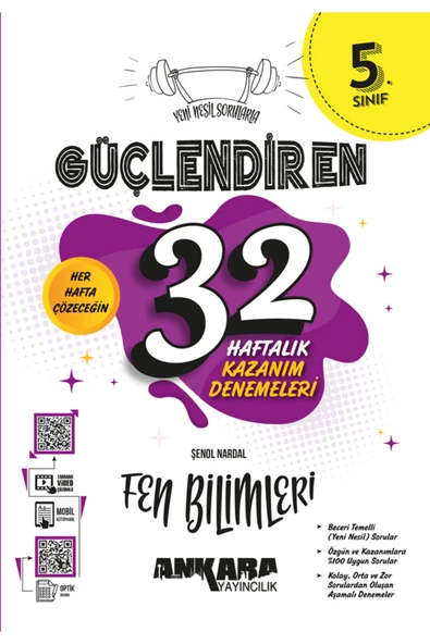 Ankara Yayıncılık 5. Sınıf Güçlendiren 32 Haftalık Fen Bilimleri Kazanım Denemeleri