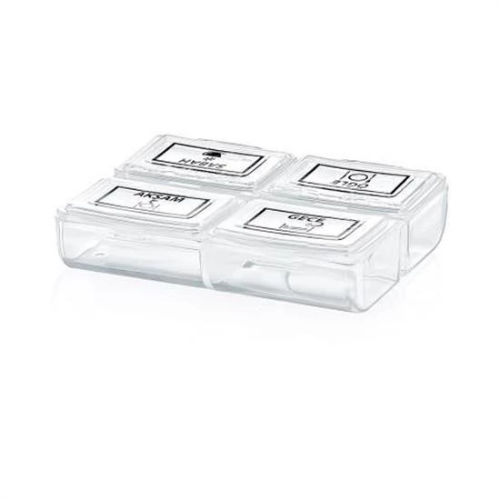 4 Öğün Günlük Hap İlaç Saklama Taşıma Kutusu İlaç Hatırlatıcı - 6