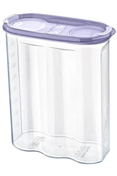 2 Kapaklı Ölçekli Erzak Kuru Gıda Saklama Kutusu Kabı 2,4 Litre-SA940 - 5