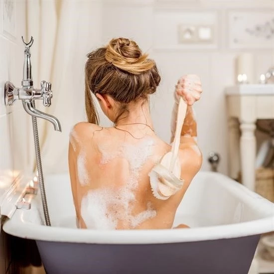 Doğal At Kılı Selülit Karşıtı Sapı Çıkabilen Ahşap Banyo Fırçası - 2