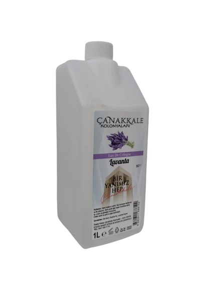 (Şeffaf Renksiz) - 2 Adet Lavanta Kolonyası -Litrelik - Korumalı Kapak - Yeni Model - 5
