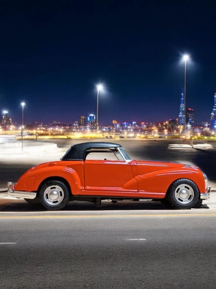 Nostaljik Klasik Metal Çek Bırak Araba Kırmızı Kapılar Açılır ( 1/36 Ölçek ) Mod:5 - 5