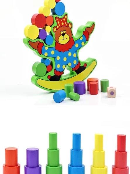 Ahşap Küçük Ayı Denge Blok Oyunu