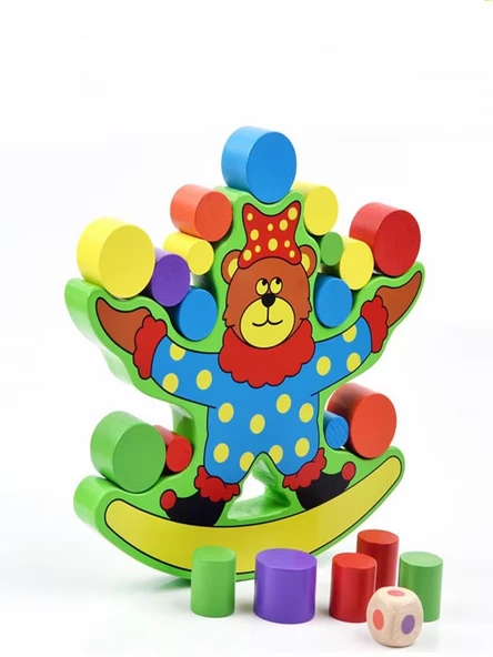 Ahşap Küçük Ayı Denge Blok Oyunu - 4