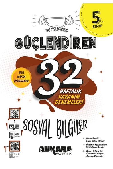 Ankara Yayıncılık 5. Sınıf Sosyal Bilgiler Güçlendiren 32 Haftalık Deneme