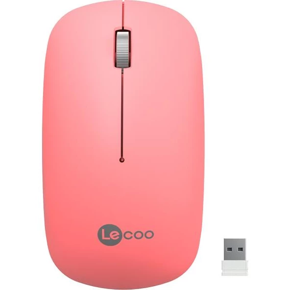 Lecoo WS214 Kablosuz 1200DPI 3 Tuşlu Optik Mouse Pembe