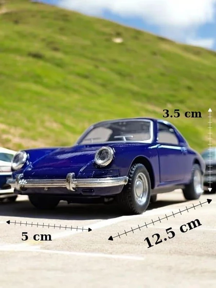 Nostaljik Klasik Metal Çek Bırak Araba Mavi Kapılar Açılır ( 1/36 Ölçek ) Mod:4 - 4