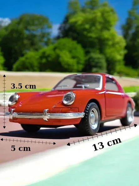 Nostaljik Klasik Metal Çek Bırak Araba Kırmızı Kapılar Açılır ( 1/36 Ölçek ) Mod:5 - 3