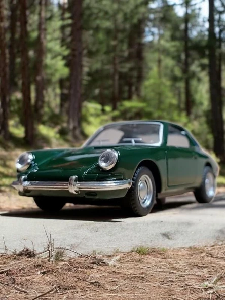 Nostaljik Metal Çek Bırak Araba Yeşil Kapılar Açılır ( 1/36 Ölçek ) Mod 2 - 4