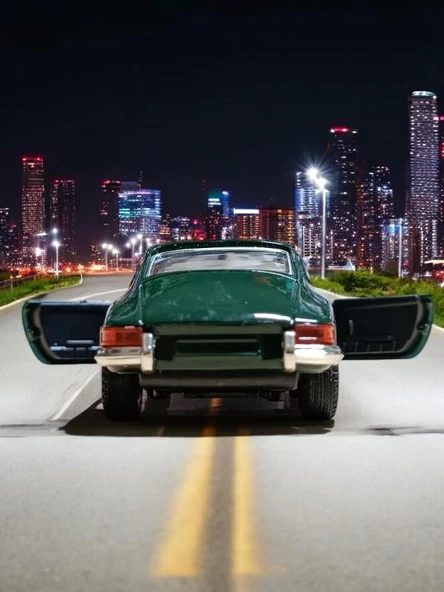 Nostaljik Metal Çek Bırak Araba Yeşil Kapılar Açılır ( 1/36 Ölçek ) Mod 2 - 5