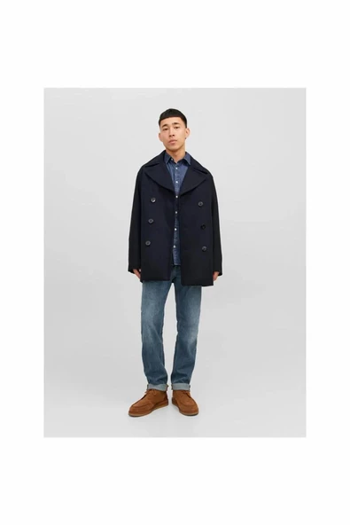 Jack Jones Blucaptaın Wool Pea Coat Erkek Kaşe Kaban 12239479 - 5