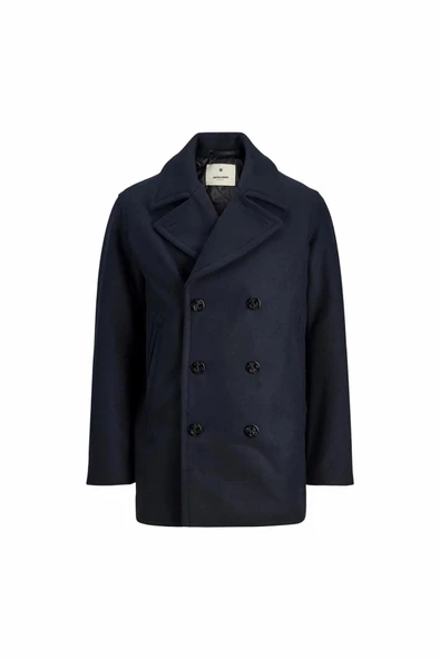 Jack Jones Blucaptaın Wool Pea Coat Erkek Kaşe Kaban 12239479 - 7