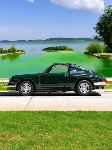 Nostaljik Metal Çek Bırak Araba Yeşil Kapılar Açılır ( 1/36 Ölçek ) Mod 2 - 6