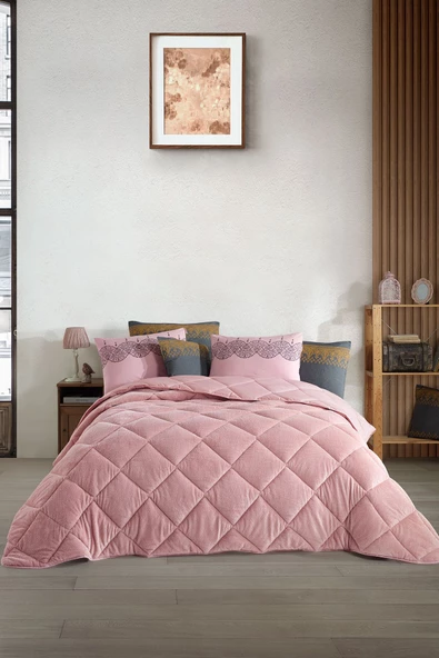 Uykulin Çift Kişilik Wellsoft Uyku Seti Çift Taraflı Lastikli Çarşaflı 4 Yastık Kılıflı 6 Parça Set gülkurusu - 3