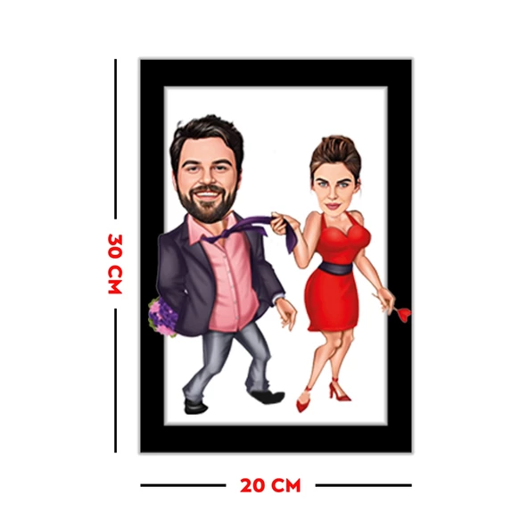 Karikatür Portresi, Aile Portresi, Aile İçin Hediye, Aile Karikatürü, Fotoğraftan Karikatür,2Kişilik Aile Karikatürü, Karikatür - 1