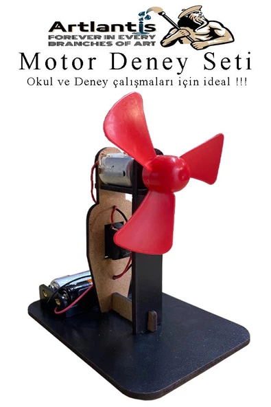Pervane Motor Deney Seti 1 Paket Dc Motor Anahtar Pil Yatağı Pervane Pil İletken Kablo Okul Deney Seti - 1
