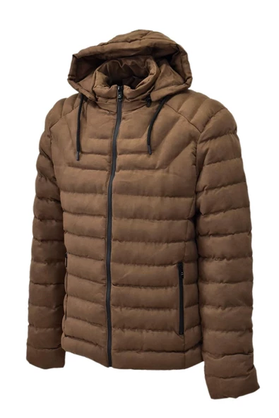 Erkek Süet Kapüşonlu Spor Şişme Mont 3111 BGL-ST03999 - Resim 4