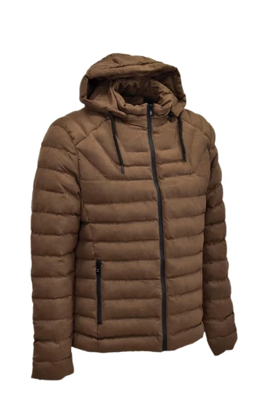 Erkek Süet Kapüşonlu Spor Şişme Mont 3111 BGL-ST03999 - Resim 3