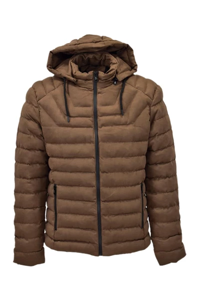 Erkek Süet Kapüşonlu Spor Şişme Mont 3111 BGL-ST03999 - Resim 2